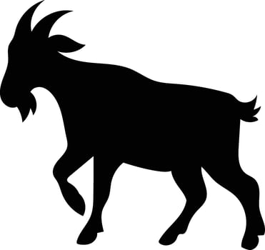 WebAngry Goat Silhouette with Horns vector