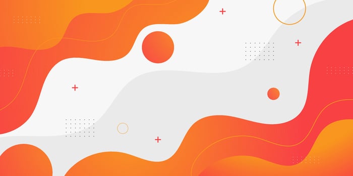 Abstract colorful bright orange wave fluid banner background design. Fluid shapes pattern on white background. Simple business design. vector