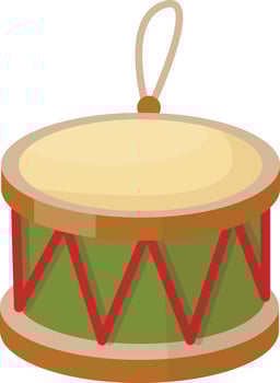 Cute Drum Christmas Tree Ornament vector