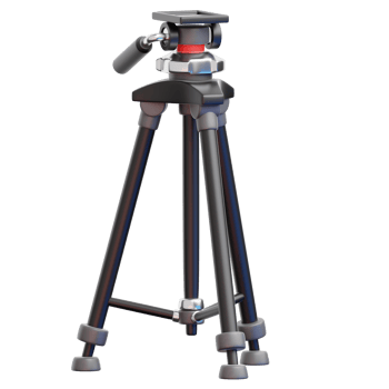 3D Stable Shot, A modern camera tripod, showcasing a sleek design and sturdy construction, ready to support professional photography and videography efforts. png