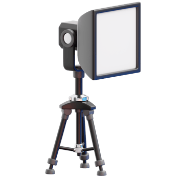 3D Illumination Device, A modern lighting fixture is set against a clean backdrop, showcasing professional-grade equipment designed for photography and videography. png