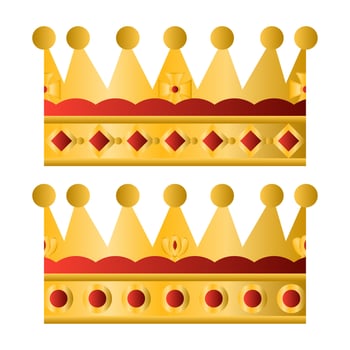 Royal Luxury Gold Crown. Elegant Crown Icon. Symbol of Authority and Power. vector