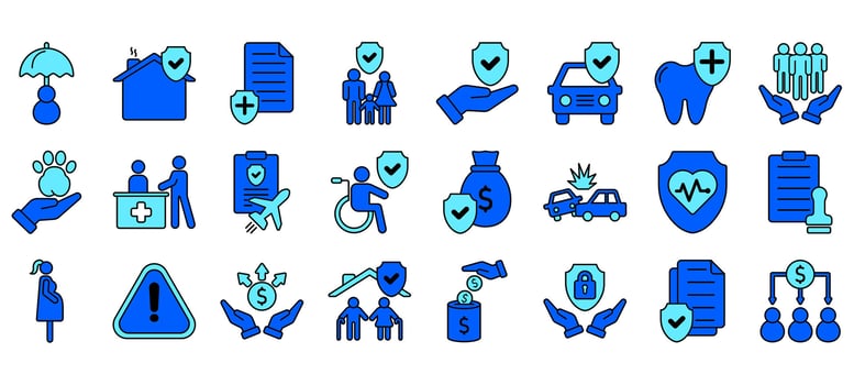 Set of insurance Icons vector