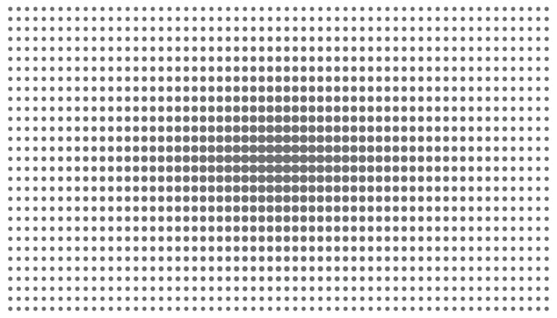 Horizontal Halftone Dot Gradient Background with Centered Focus in Black and White Optical Art Style vector