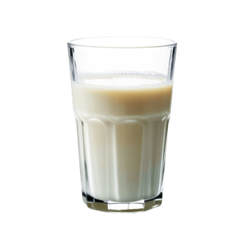Clear Glass with Milk Beverage on Transparent Background Closeup Studio Shot png