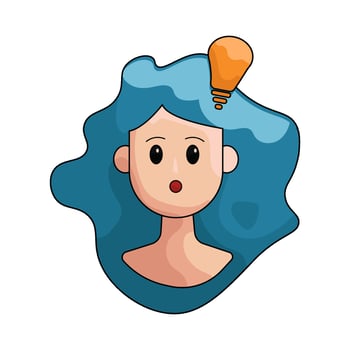 Illustration of woman is thinking vector