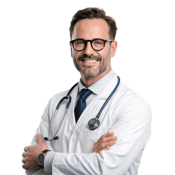 Confident Smiling Doctor With Stethoscope, Arms Crossed On Transparent Background png