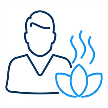 Wellness icon concept in blue bold line color vector