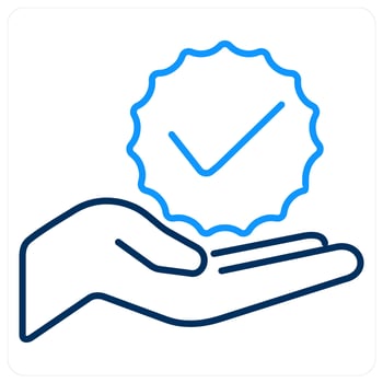Branding icon concept in blue bold line color vector