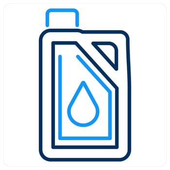 Oil Canister icon concept in blue bold line color vector
