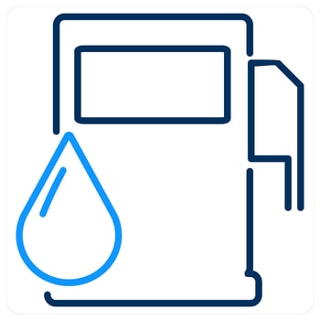 Gasoline icon concept in blue bold line color vector