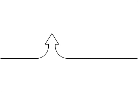 Continuous one line art drawing of arrows illustration of Line art arrow symbol vector