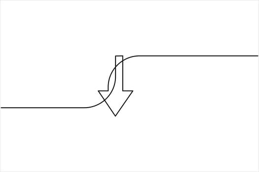 Continuous single line art drawing of arrows design outline illustration of Line art arrow symbol vector