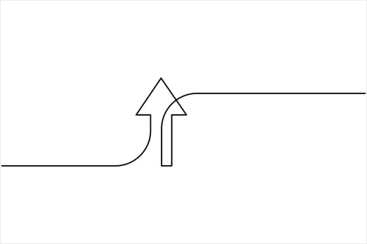 Continuous one line art drawing of arrows design outline illustration of Line art arrow symbol vector