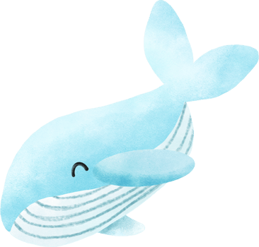 The blue whale is cute and big png