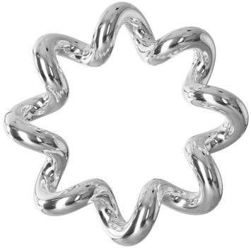 3D Chrome metal spiral abstract shape clipart png