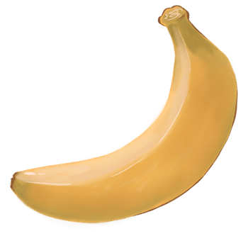 Realistic illustration of a single ripe banana on a transparent background png