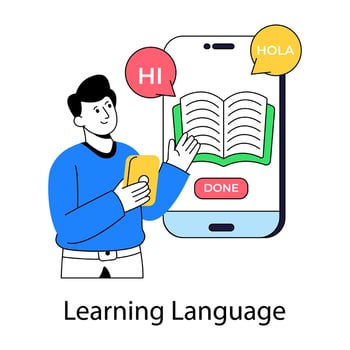 Conceptual design illustration of mobile book vector