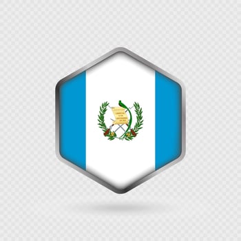 Guatemala Flag Icon in Hexagon Shape. vector