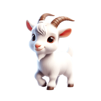 Cartoon Cute Goat Walking Happy png