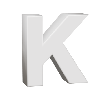 3D Render neoblack alphabet letter K png