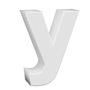 3D Render neoblack alphabet y png