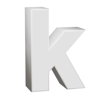 3D Render neoblack alphabet k png