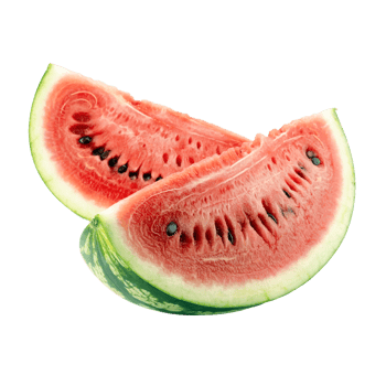 Two Slices of Fresh Watermelon with Seeds Isolated on Transparent Background png