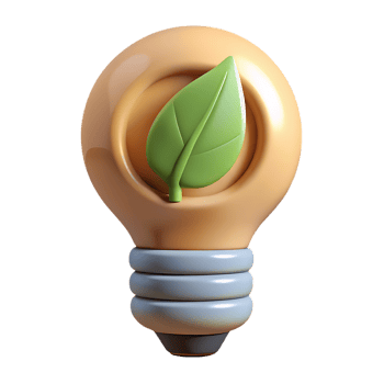 3d rendered lightbulb with green leaf symbolizing sustainable and eco-friendly energy solutions png