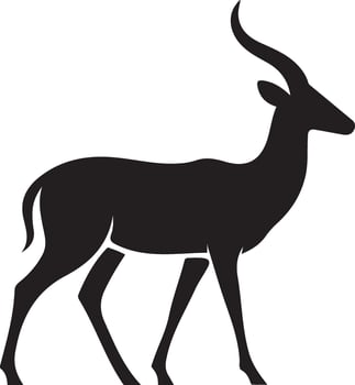 Walking nyala antelope silhouette, graceful wildlife design vector