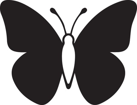 Minimal butterfly silhouette design, elegant winged insect vector