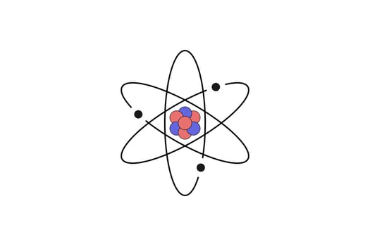hand drawn of atom illustration vector