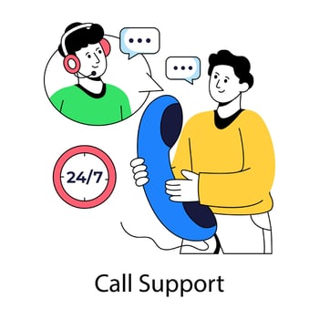 Call support illustration, editable vector