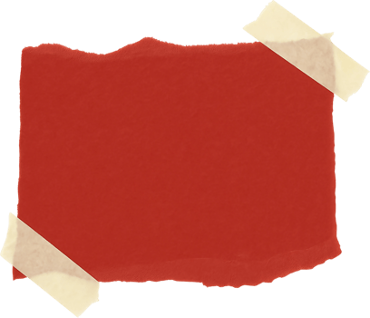A piece of red paper with tape on it png