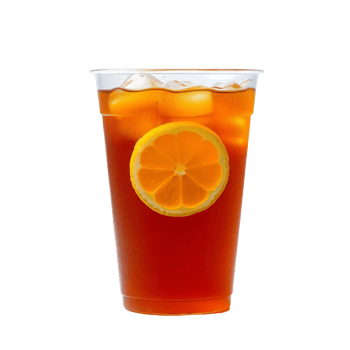 A glass of iced tea with an orange slice png