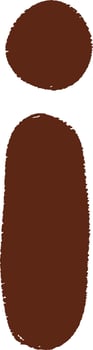 Lowercase i hand-drawn in dark brown vector