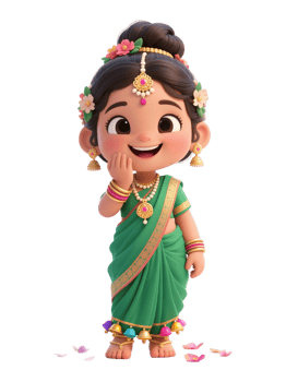 An animated cartoon character in indian dress png