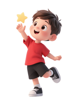 A cartoon boy holding a star png