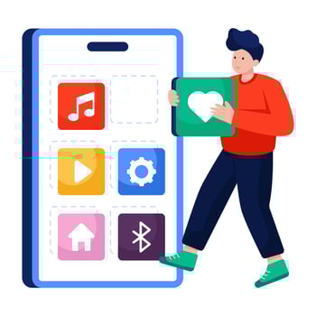 A premium download illustration of mobile apps vector