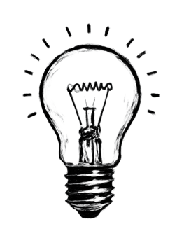 Vintage Light Bulb Illustration with Radiating Light Effect png