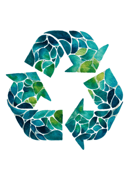 Colorful Artistic Representation of Recycle Symbol in Watercolor png