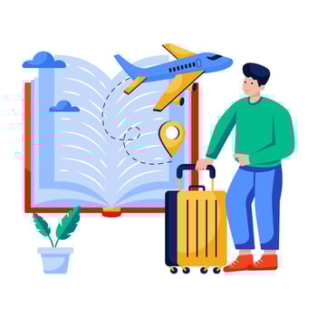 A creative design illustration of travel guidebook vector