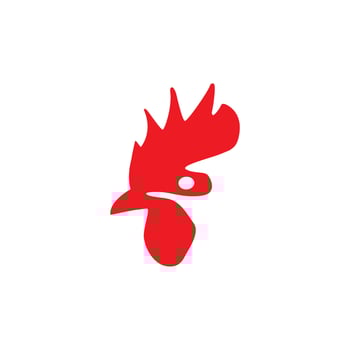 Chicken logo, animal head, farm sign isolated on the white background vector