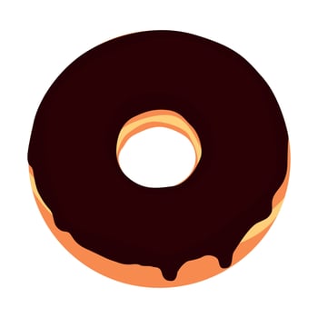 Illustration of a chocolate glazed donut vector