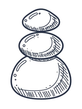 stacked smooth stones illustration, minimalist design balance and tranquility concept in art vector