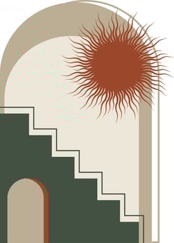 Sightseeing old city print. Abstract contemporary architecture elements vector
