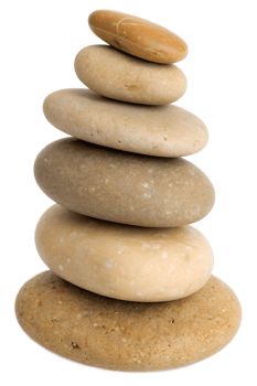 Stacked stones in perfect balance, meditation rock pile, zen cairn for mindfulness, isolated on transparent background png