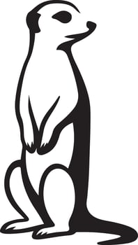 Meerkat black and white illustration clean, Minimal meerkat graphic profile vector