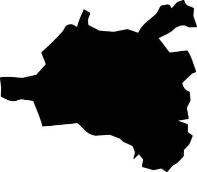Honaz Turkey silhouette map vector