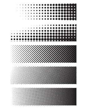 Set of different halftone pattern effect elements vector